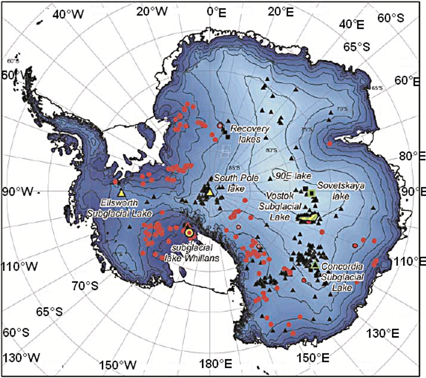 Реки и озера озеро восток. Антарктида на карте. Подробная карта Антарктиды. Карта Антарктиды географическая. Подробная карта Антарктики.
